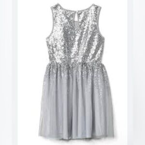 GAP Kids Silver Tank Tutu Sequin Dress Girls Size Large NWT